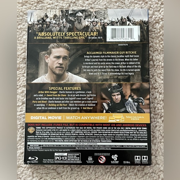NEW King Arthur Legend Of The Sword Blue Ray & DVD Sealed ⚔️ - Picture 3 of 3